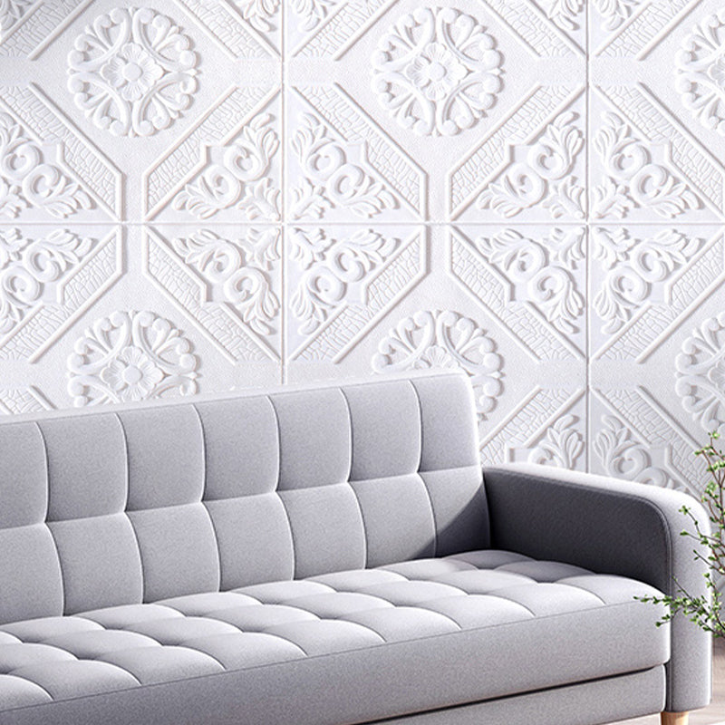 Modern Style XPE Foam Wall Paneling Square 3D Relief Waterproof Wall Paneling 100-Piece Set Clearhalo 'Flooring 'Home Improvement' 'home_improvement' 'home_improvement_wall_paneling' 'Wall Paneling' 'wall_paneling' 'Walls & Ceilings' Walls and Ceiling' 7209591
