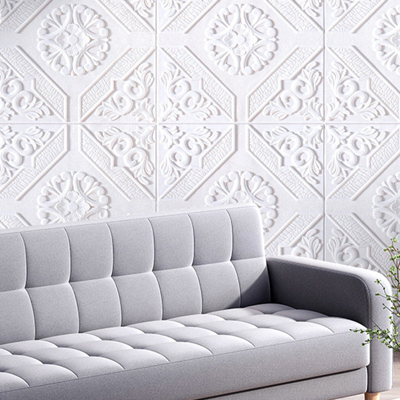 Modern Style XPE Foam Wall Paneling Square 3D Relief Waterproof Wall Paneling 100-Piece Set Clearhalo 'Flooring 'Home Improvement' 'home_improvement' 'home_improvement_wall_paneling' 'Wall Paneling' 'wall_paneling' 'Walls & Ceilings' Walls and Ceiling' 7209591