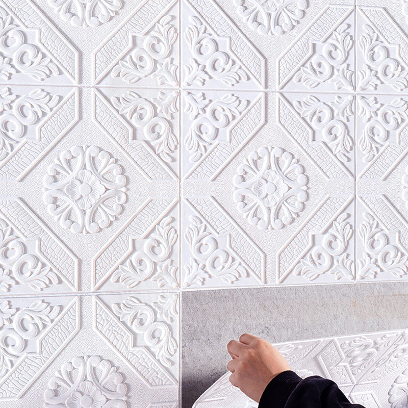 Modern Style XPE Foam Wall Paneling Square 3D Relief Waterproof Wall Paneling Clearhalo 'Flooring 'Home Improvement' 'home_improvement' 'home_improvement_wall_paneling' 'Wall Paneling' 'wall_paneling' 'Walls & Ceilings' Walls and Ceiling' 7209593