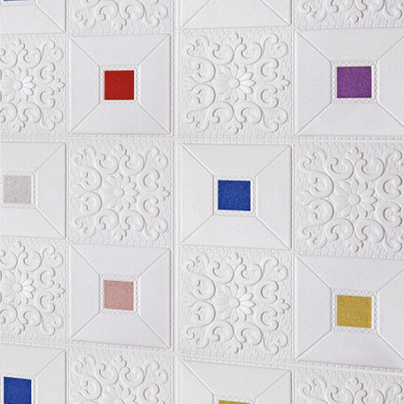 XPE Foam Wall Paneling Square Print Waterproof Wall Paneling for Living Room Clearhalo 'Flooring 'Home Improvement' 'home_improvement' 'home_improvement_wall_paneling' 'Wall Paneling' 'wall_paneling' 'Walls & Ceilings' Walls and Ceiling' 7209642