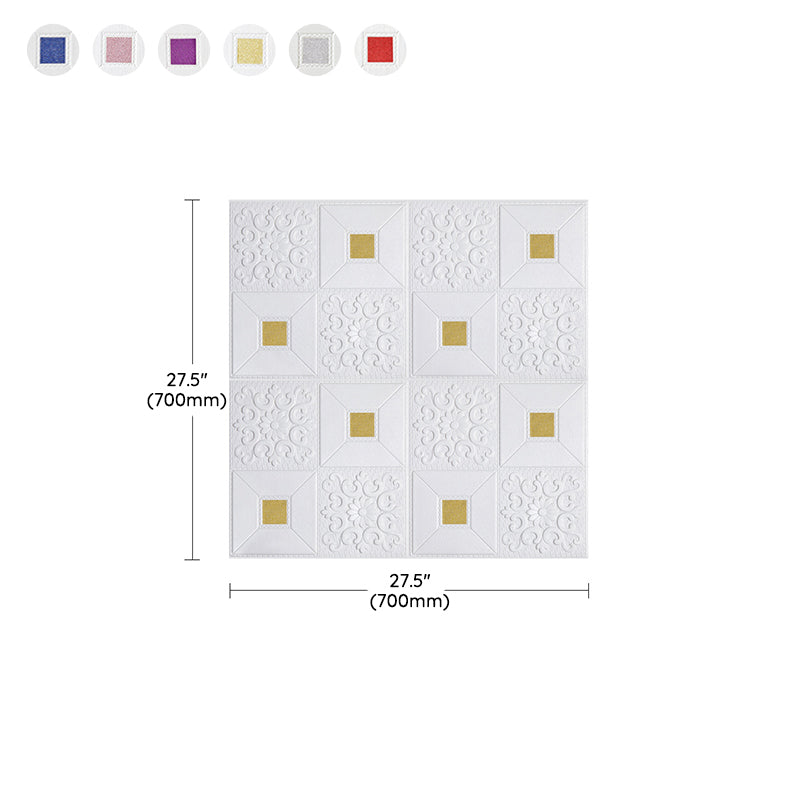 XPE Foam Wall Paneling Square Print Waterproof Wall Paneling for Living Room Clearhalo 'Flooring 'Home Improvement' 'home_improvement' 'home_improvement_wall_paneling' 'Wall Paneling' 'wall_paneling' 'Walls & Ceilings' Walls and Ceiling' 7209646