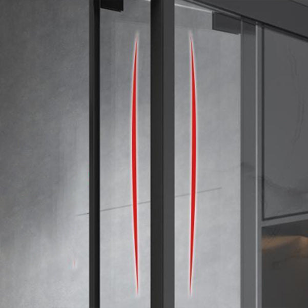 Black Double Sliding Shower Bath Door Framed Clear Shower Doors Clearhalo 'Bathroom Remodel & Bathroom Fixtures' 'Home Improvement' 'home_improvement' 'home_improvement_shower_tub_doors' 'Shower and Tub Doors' 'shower_tub_doors' 'Showers & Bathtubs' 7209761