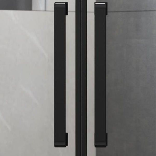 Black Double Sliding Shower Bath Door Framed Clear Shower Doors Clearhalo 'Bathroom Remodel & Bathroom Fixtures' 'Home Improvement' 'home_improvement' 'home_improvement_shower_tub_doors' 'Shower and Tub Doors' 'shower_tub_doors' 'Showers & Bathtubs' 7209762