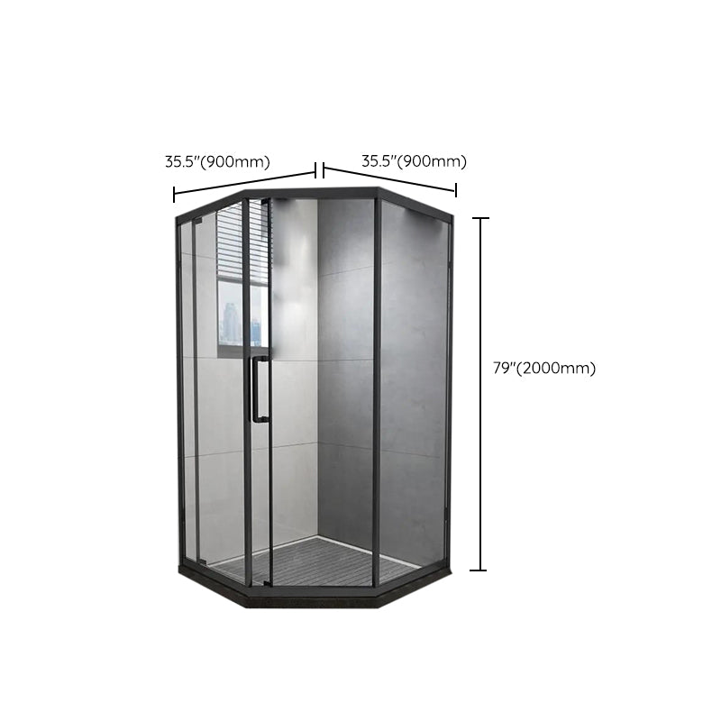 Black Double Sliding Shower Bath Door Framed Clear Shower Doors Clearhalo 'Bathroom Remodel & Bathroom Fixtures' 'Home Improvement' 'home_improvement' 'home_improvement_shower_tub_doors' 'Shower and Tub Doors' 'shower_tub_doors' 'Showers & Bathtubs' 7209765