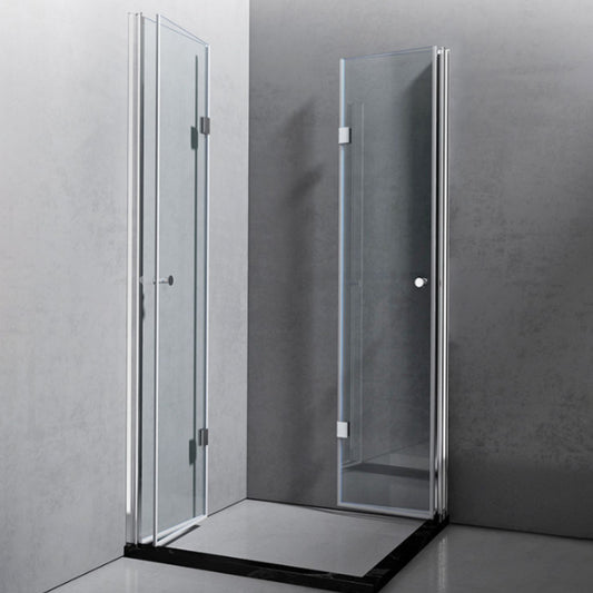 Tempered Shower Bath Door Frameless Bi-Fold Scratch Resistant Shower Doors Clearhalo 'Bathroom Remodel & Bathroom Fixtures' 'Home Improvement' 'home_improvement' 'home_improvement_shower_tub_doors' 'Shower and Tub Doors' 'shower_tub_doors' 'Showers & Bathtubs' 7209773