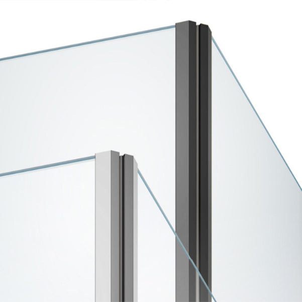 Tempered Shower Bath Door Frameless Bi-Fold Scratch Resistant Shower Doors Clearhalo 'Bathroom Remodel & Bathroom Fixtures' 'Home Improvement' 'home_improvement' 'home_improvement_shower_tub_doors' 'Shower and Tub Doors' 'shower_tub_doors' 'Showers & Bathtubs' 7209784