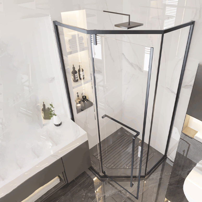 Pivot Transparent Shower Bath Door Tempered Semi-Frameless Shower Door Clearhalo 'Bathroom Remodel & Bathroom Fixtures' 'Home Improvement' 'home_improvement' 'home_improvement_shower_tub_doors' 'Shower and Tub Doors' 'shower_tub_doors' 'Showers & Bathtubs' 7209873