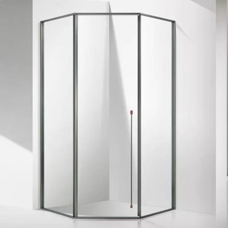 Framed Tempered Shower Bath Door Transparent Bi-Fold Shower Door Clearhalo 'Bathroom Remodel & Bathroom Fixtures' 'Home Improvement' 'home_improvement' 'home_improvement_shower_tub_doors' 'Shower and Tub Doors' 'shower_tub_doors' 'Showers & Bathtubs' 7209892