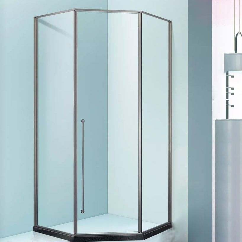 Framed Tempered Shower Bath Door Transparent Bi-Fold Shower Door Clearhalo 'Bathroom Remodel & Bathroom Fixtures' 'Home Improvement' 'home_improvement' 'home_improvement_shower_tub_doors' 'Shower and Tub Doors' 'shower_tub_doors' 'Showers & Bathtubs' 7209894
