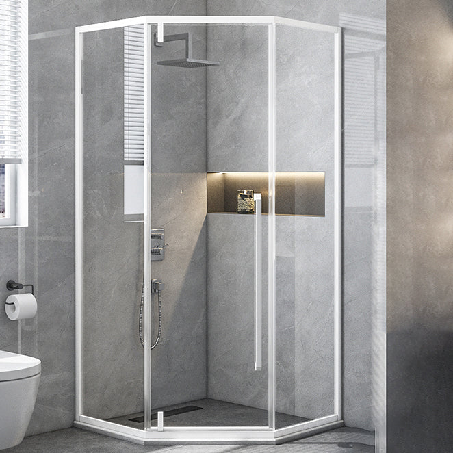 Pivot Grey Shower Bath Door Tempered Scratch Resistant Shower Doors White Left Clearhalo 'Bathroom Remodel & Bathroom Fixtures' 'Home Improvement' 'home_improvement' 'home_improvement_shower_tub_doors' 'Shower and Tub Doors' 'shower_tub_doors' 'Showers & Bathtubs' 7209928