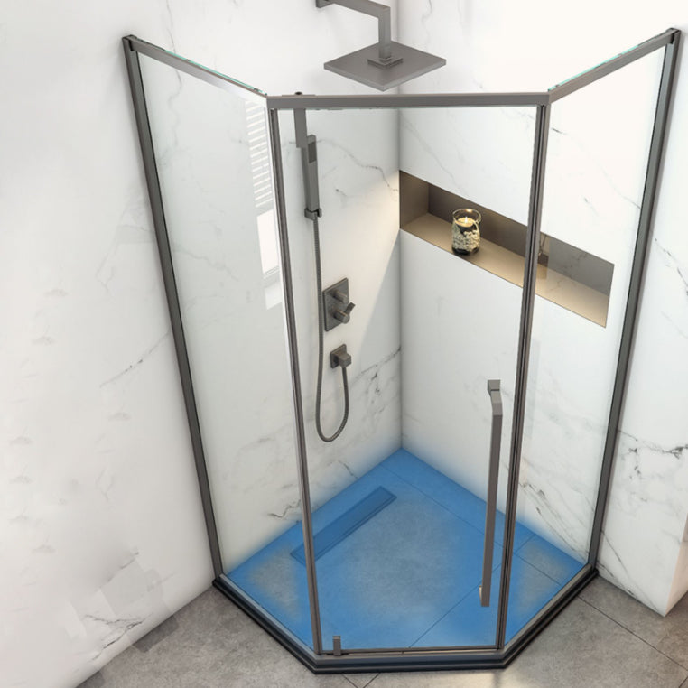 Pivot Grey Shower Bath Door Tempered Scratch Resistant Shower Doors Clearhalo 'Bathroom Remodel & Bathroom Fixtures' 'Home Improvement' 'home_improvement' 'home_improvement_shower_tub_doors' 'Shower and Tub Doors' 'shower_tub_doors' 'Showers & Bathtubs' 7209932