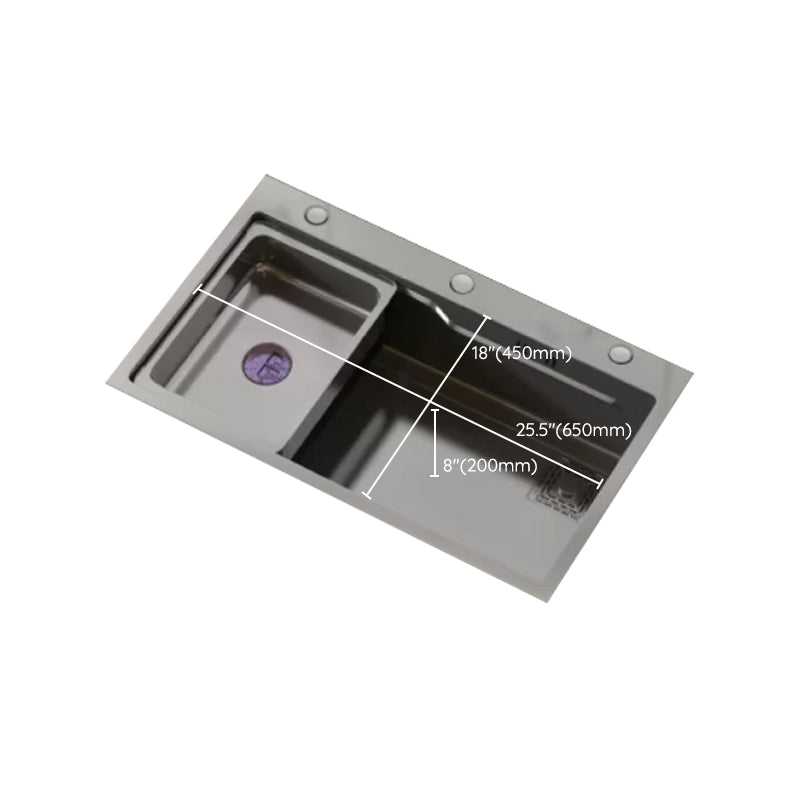 Modern Workstation Sink Stainless Steel with Drain Strainer Kit Workstation Ledge Clearhalo 'Home Improvement' 'home_improvement' 'home_improvement_kitchen_sinks' 'Kitchen Remodel & Kitchen Fixtures' 'Kitchen Sinks & Faucet Components' 'Kitchen Sinks' 'kitchen_sinks' 7212682