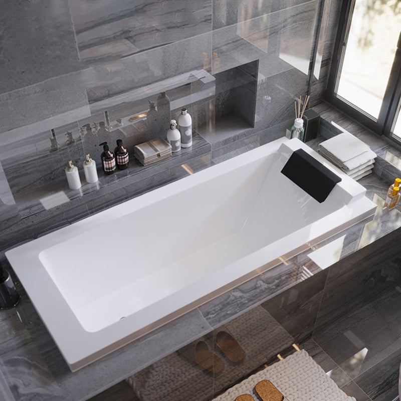 Modern Rectangular Bathtub Acrylic Drop in White Soaking Bath Tub Clearhalo 'Bathroom Remodel & Bathroom Fixtures' 'Bathtubs' 'Home Improvement' 'home_improvement' 'home_improvement_bathtubs' 'Showers & Bathtubs' 7213843
