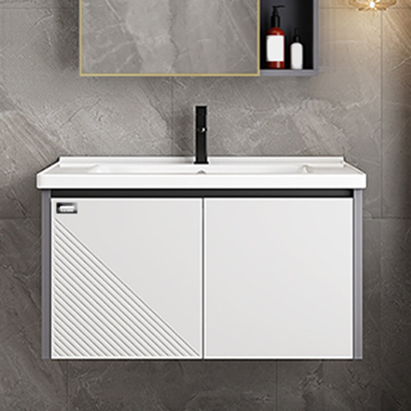 Modern Sink Vanity Set Wall Mounted Rectangular Sink Drawers Vanity Set Clearhalo 'Bathroom Remodel & Bathroom Fixtures' 'Bathroom Vanities' 'bathroom_vanities' 'Home Improvement' 'home_improvement' 'home_improvement_bathroom_vanities' 7215129