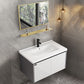 Modern Sink Vanity Set Wall Mounted Rectangular Sink Drawers Vanity Set Vanity & Faucet & Mirrors 32"L x 19"W x 19"H Ceramic Clearhalo 'Bathroom Remodel & Bathroom Fixtures' 'Bathroom Vanities' 'bathroom_vanities' 'Home Improvement' 'home_improvement' 'home_improvement_bathroom_vanities' 7215145