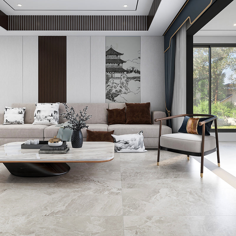 Marble Singular Tile Mirrored Rectangular Floor and Wall Tile Off-White 6 Pieces Clearhalo 'Floor Tiles & Wall Tiles' 'floor_tiles_wall_tiles' 'Flooring 'Home Improvement' 'home_improvement' 'home_improvement_floor_tiles_wall_tiles' Walls and Ceiling' 7215332