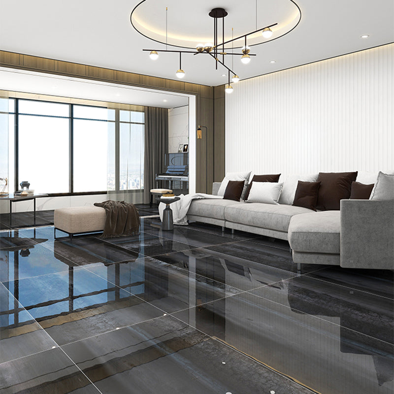Rectangular Singular Tile Modern Mirrored Floor and Wall Tile Black 6 Pieces Clearhalo 'Floor Tiles & Wall Tiles' 'floor_tiles_wall_tiles' 'Flooring 'Home Improvement' 'home_improvement' 'home_improvement_floor_tiles_wall_tiles' Walls and Ceiling' 7215500