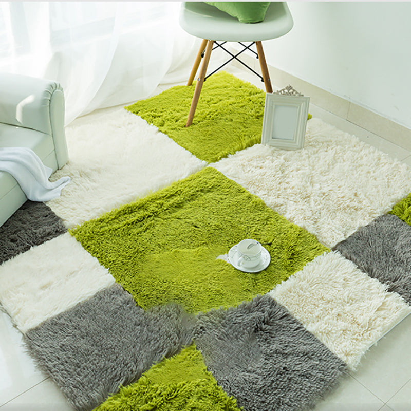 Bedroom Carpet Tiles Solid Color Square Shag Stain Resistant Carpet Tiles Clearhalo 'Carpet Tiles & Carpet Squares' 'carpet_tiles_carpet_squares' 'Flooring 'Home Improvement' 'home_improvement' 'home_improvement_carpet_tiles_carpet_squares' Walls and Ceiling' 7215676