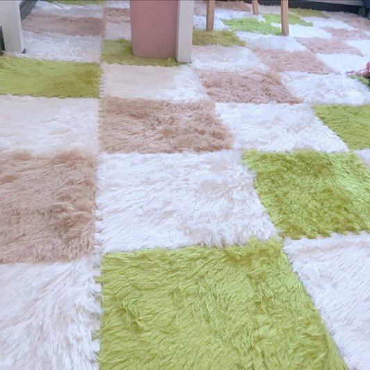 Bedroom Carpet Tiles Solid Color Square Shag Stain Resistant Carpet Tiles Clearhalo 'Carpet Tiles & Carpet Squares' 'carpet_tiles_carpet_squares' 'Flooring 'Home Improvement' 'home_improvement' 'home_improvement_carpet_tiles_carpet_squares' Walls and Ceiling' 7215679