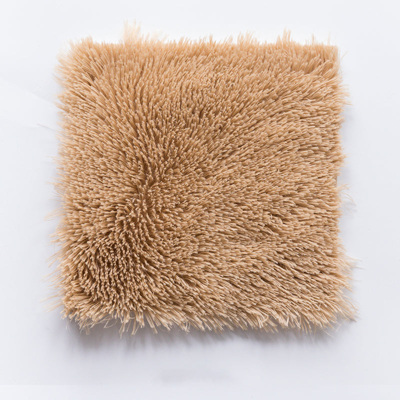 Bedroom Carpet Tiles Solid Color Square Shag Stain Resistant Carpet Tiles Light Coffee Clearhalo 'Carpet Tiles & Carpet Squares' 'carpet_tiles_carpet_squares' 'Flooring 'Home Improvement' 'home_improvement' 'home_improvement_carpet_tiles_carpet_squares' Walls and Ceiling' 7215684