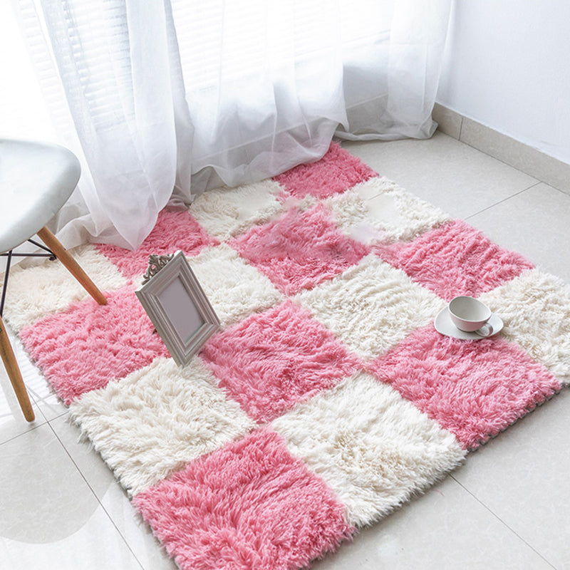 Bedroom Carpet Tiles Solid Color Square Shag Stain Resistant Carpet Tiles Clearhalo 'Carpet Tiles & Carpet Squares' 'carpet_tiles_carpet_squares' 'Flooring 'Home Improvement' 'home_improvement' 'home_improvement_carpet_tiles_carpet_squares' Walls and Ceiling' 7215687