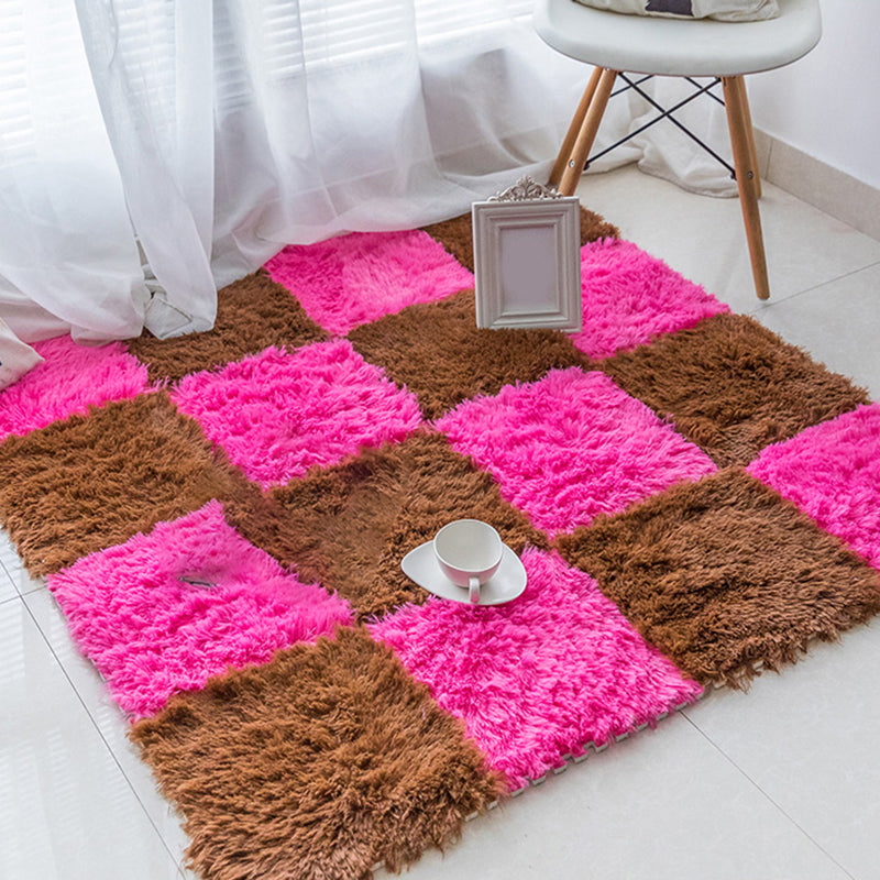 Bedroom Carpet Tiles Solid Color Square Shag Stain Resistant Carpet Tiles Clearhalo 'Carpet Tiles & Carpet Squares' 'carpet_tiles_carpet_squares' 'Flooring 'Home Improvement' 'home_improvement' 'home_improvement_carpet_tiles_carpet_squares' Walls and Ceiling' 7215688