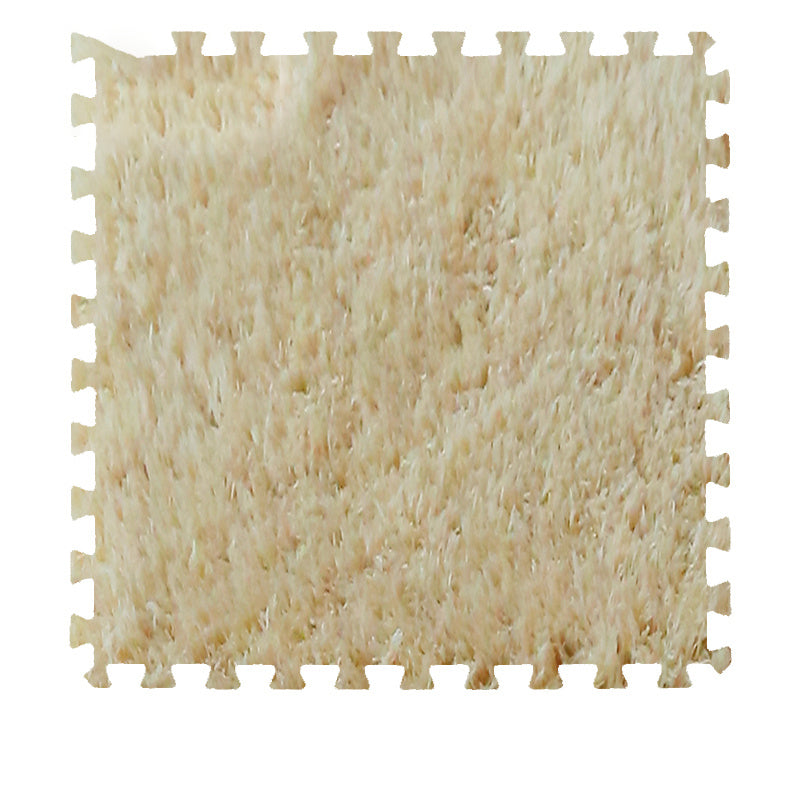 Modern Carpet Tiles Square Color Block Shag Interlocking Carpet Tiles Light Coffee Clearhalo 'Carpet Tiles & Carpet Squares' 'carpet_tiles_carpet_squares' 'Flooring 'Home Improvement' 'home_improvement' 'home_improvement_carpet_tiles_carpet_squares' Walls and Ceiling' 7215726