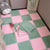 Modern Carpet Floor Tile Plush Cut Interlocking Non-Skid Tiles and Carpet Green-Pink Clearhalo 'Carpet Tiles & Carpet Squares' 'carpet_tiles_carpet_squares' 'Flooring 'Home Improvement' 'home_improvement' 'home_improvement_carpet_tiles_carpet_squares' Walls and Ceiling' 7215868