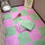 Modern Carpet Floor Tile Plush Cut Interlocking Non-Skid Tiles and Carpet Pink/ Green Clearhalo 'Carpet Tiles & Carpet Squares' 'carpet_tiles_carpet_squares' 'Flooring 'Home Improvement' 'home_improvement' 'home_improvement_carpet_tiles_carpet_squares' Walls and Ceiling' 7215877