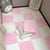 Modern Carpet Floor Tile Plush Cut Interlocking Non-Skid Tiles and Carpet White-Pink Clearhalo 'Carpet Tiles & Carpet Squares' 'carpet_tiles_carpet_squares' 'Flooring 'Home Improvement' 'home_improvement' 'home_improvement_carpet_tiles_carpet_squares' Walls and Ceiling' 7215878