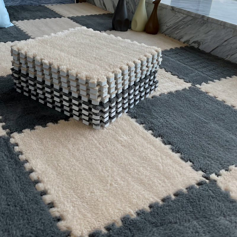 Modern Carpet Floor Tile Plush Cut Interlocking Mildew Resistant Tiles and Carpet Clearhalo 'Carpet Tiles & Carpet Squares' 'carpet_tiles_carpet_squares' 'Flooring 'Home Improvement' 'home_improvement' 'home_improvement_carpet_tiles_carpet_squares' Walls and Ceiling' 7215895