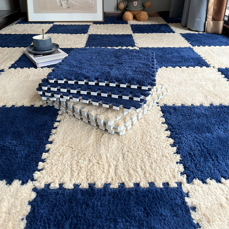 Modern Carpet Floor Tile Plush Cut Loose Lay Non-Skid Carpet Tile Blue-White 10-Piece Set Clearhalo 'Carpet Tiles & Carpet Squares' 'carpet_tiles_carpet_squares' 'Flooring 'Home Improvement' 'home_improvement' 'home_improvement_carpet_tiles_carpet_squares' Walls and Ceiling' 7215959