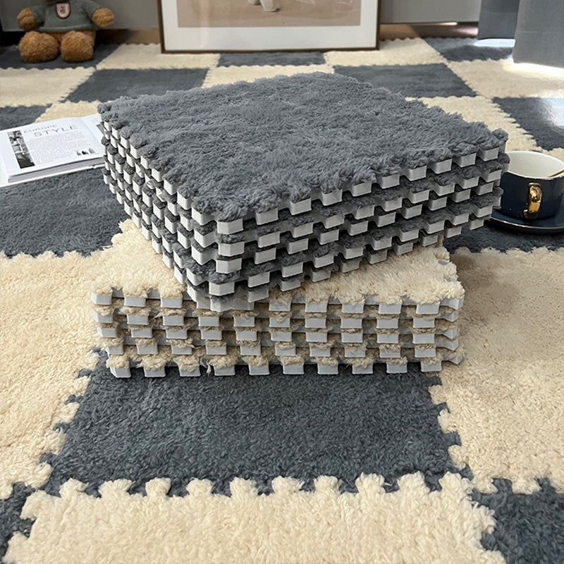 Modern Carpet Floor Tile Plush Cut Loose Lay Non-Skid Carpet Tile Gray Coffee 10-Piece Set Clearhalo 'Carpet Tiles & Carpet Squares' 'carpet_tiles_carpet_squares' 'Flooring 'Home Improvement' 'home_improvement' 'home_improvement_carpet_tiles_carpet_squares' Walls and Ceiling' 7215975