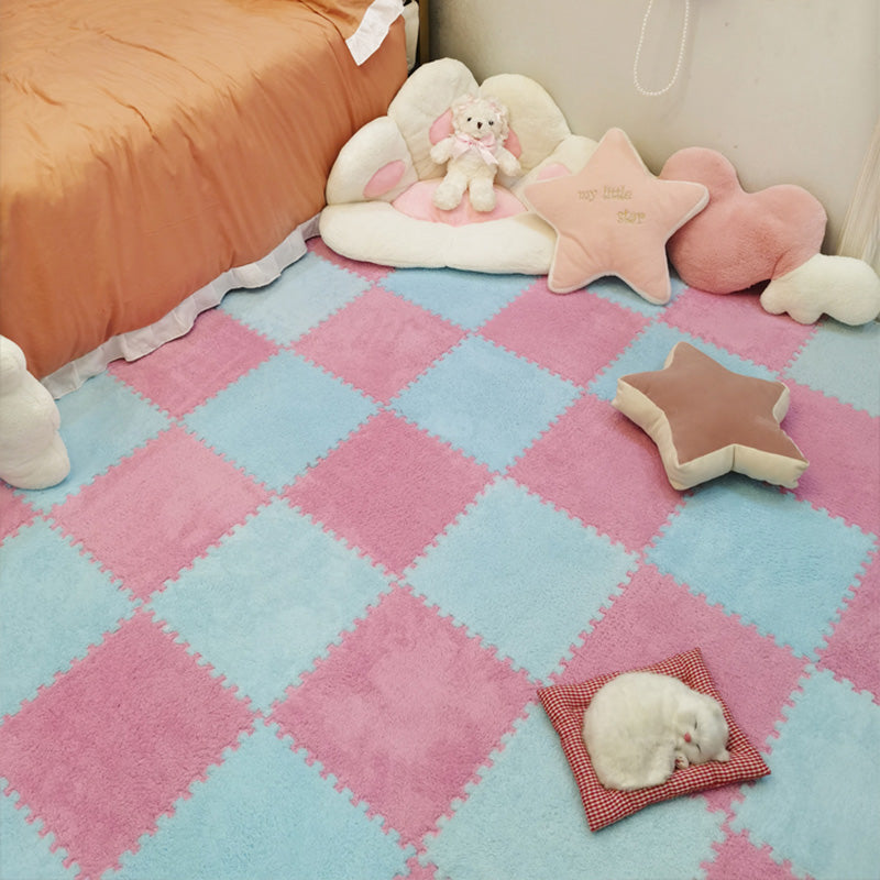 Modern Tiles and Carpet Plush Cut Loose Lay Fade Resistant Carpet Tile Pink-Blue Clearhalo 'Carpet Tiles & Carpet Squares' 'carpet_tiles_carpet_squares' 'Flooring 'Home Improvement' 'home_improvement' 'home_improvement_carpet_tiles_carpet_squares' Walls and Ceiling' 7216022