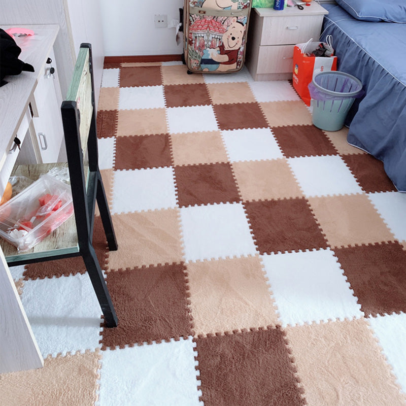 Modern Tiles and Carpet Plush Cut Loose Lay Fade Resistant Carpet Tile Light Brown + Coffee Clearhalo 'Carpet Tiles & Carpet Squares' 'carpet_tiles_carpet_squares' 'Flooring 'Home Improvement' 'home_improvement' 'home_improvement_carpet_tiles_carpet_squares' Walls and Ceiling' 7216027