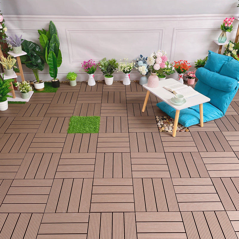 Modern Style Wood Flooring Anti-corrosion Square Outdoor Wood Flooring Coffee Clearhalo 'Flooring 'Hardwood Flooring' 'hardwood_flooring' 'Home Improvement' 'home_improvement' 'home_improvement_hardwood_flooring' Walls and Ceiling' 7216128
