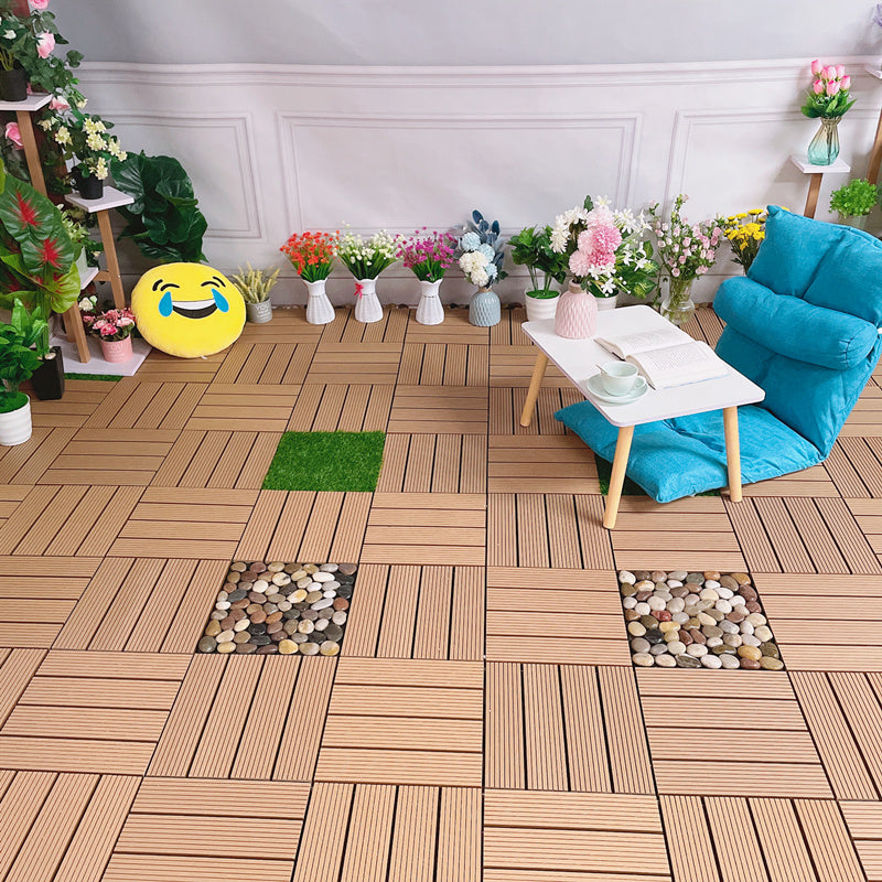 Modern Style Wood Flooring Anti-corrosion Square Outdoor Wood Flooring Apricot Clearhalo 'Flooring 'Hardwood Flooring' 'hardwood_flooring' 'Home Improvement' 'home_improvement' 'home_improvement_hardwood_flooring' Walls and Ceiling' 7216129