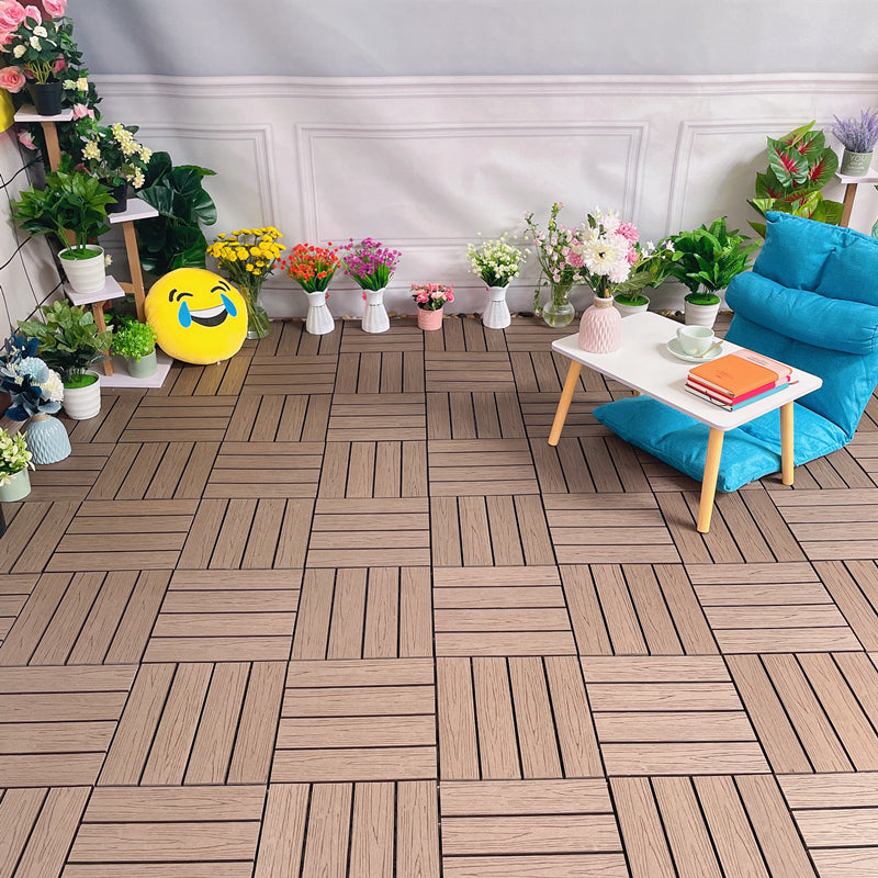 Modern Style Wood Flooring Anti-corrosion Square Outdoor Wood Flooring Clearhalo 'Flooring 'Hardwood Flooring' 'hardwood_flooring' 'Home Improvement' 'home_improvement' 'home_improvement_hardwood_flooring' Walls and Ceiling' 7216132
