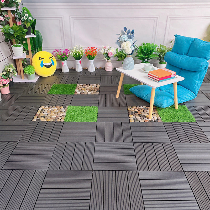 Modern Style Wood Flooring Anti-corrosion Square Outdoor Wood Flooring Black Clearhalo 'Flooring 'Hardwood Flooring' 'hardwood_flooring' 'Home Improvement' 'home_improvement' 'home_improvement_hardwood_flooring' Walls and Ceiling' 7216135