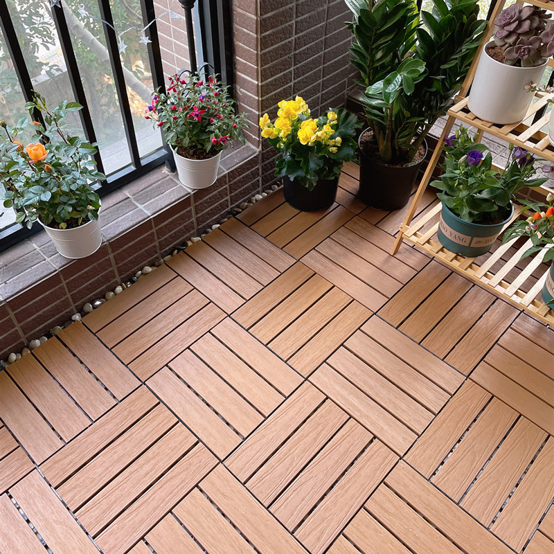 Modern Style Wood Flooring Anti-corrosion Square Outdoor Wood Flooring Brown Clearhalo 'Flooring 'Hardwood Flooring' 'hardwood_flooring' 'Home Improvement' 'home_improvement' 'home_improvement_hardwood_flooring' Walls and Ceiling' 7216140