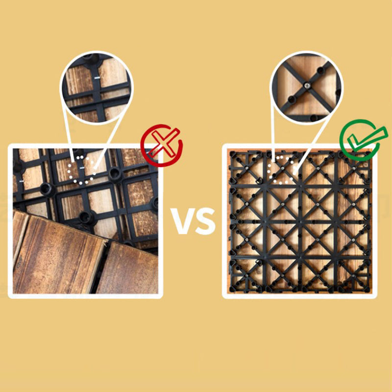 Tradition Wood Tile Wire Brushed Square Engineered Wood for Patio Garden Clearhalo 'Flooring 'Hardwood Flooring' 'hardwood_flooring' 'Home Improvement' 'home_improvement' 'home_improvement_hardwood_flooring' Walls and Ceiling' 7216217