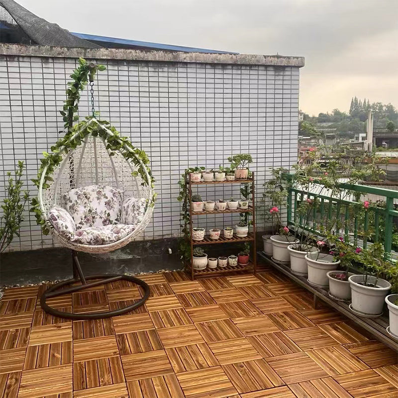 Tradition Wood Tile Wire Brushed Square Engineered Wood for Patio Garden Clearhalo 'Flooring 'Hardwood Flooring' 'hardwood_flooring' 'Home Improvement' 'home_improvement' 'home_improvement_hardwood_flooring' Walls and Ceiling' 7216218