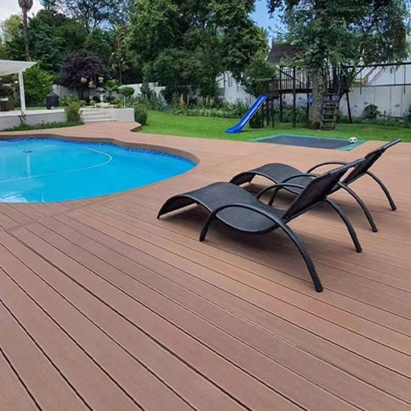 Contemporary Engineered Floor Tile Wire Brushed Nail Wooden Floor for Patio Garden Clearhalo 'Flooring 'Hardwood Flooring' 'hardwood_flooring' 'Home Improvement' 'home_improvement' 'home_improvement_hardwood_flooring' Walls and Ceiling' 7216226