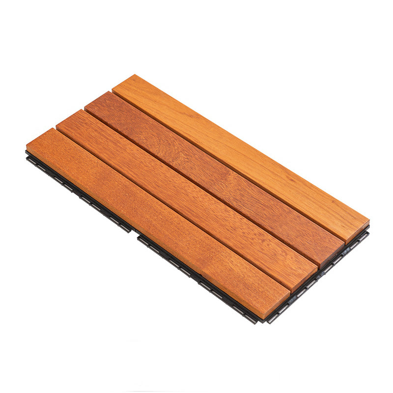 Tradition Smooth Wood Floor Tile Click Lock Teak Wood for Living Room 1' x 2' Clearhalo 'Flooring 'Hardwood Flooring' 'hardwood_flooring' 'Home Improvement' 'home_improvement' 'home_improvement_hardwood_flooring' Walls and Ceiling' 7216312