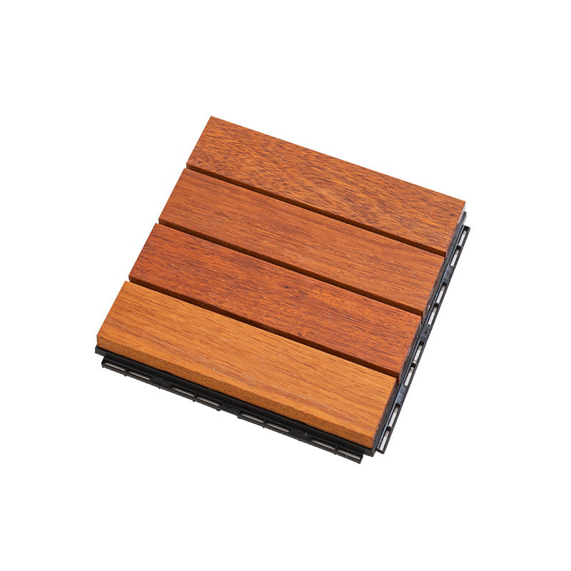 Tradition Smooth Wood Floor Tile Click Lock Teak Wood for Living Room 12" x 12" Clearhalo 'Flooring 'Hardwood Flooring' 'hardwood_flooring' 'Home Improvement' 'home_improvement' 'home_improvement_hardwood_flooring' Walls and Ceiling' 7216313