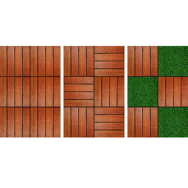 Tradition Smooth Wood Floor Tile Click Lock Teak Wood for Living Room Clearhalo 'Flooring 'Hardwood Flooring' 'hardwood_flooring' 'Home Improvement' 'home_improvement' 'home_improvement_hardwood_flooring' Walls and Ceiling' 7216321