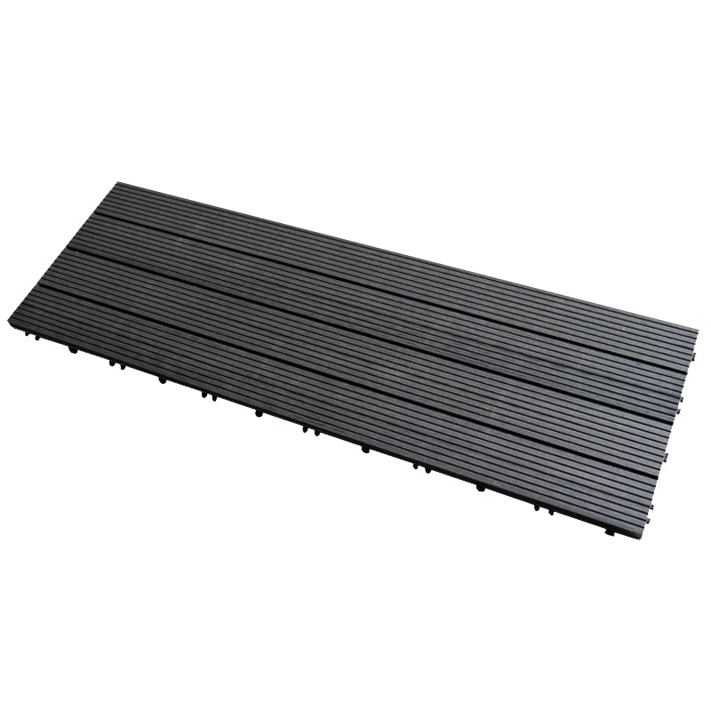 Tradition Rectangle Wood Tile Brown Engineered Wood for Patio Garden Black 12"L x 35"W Clearhalo 'Flooring 'Hardwood Flooring' 'hardwood_flooring' 'Home Improvement' 'home_improvement' 'home_improvement_hardwood_flooring' Walls and Ceiling' 7216330