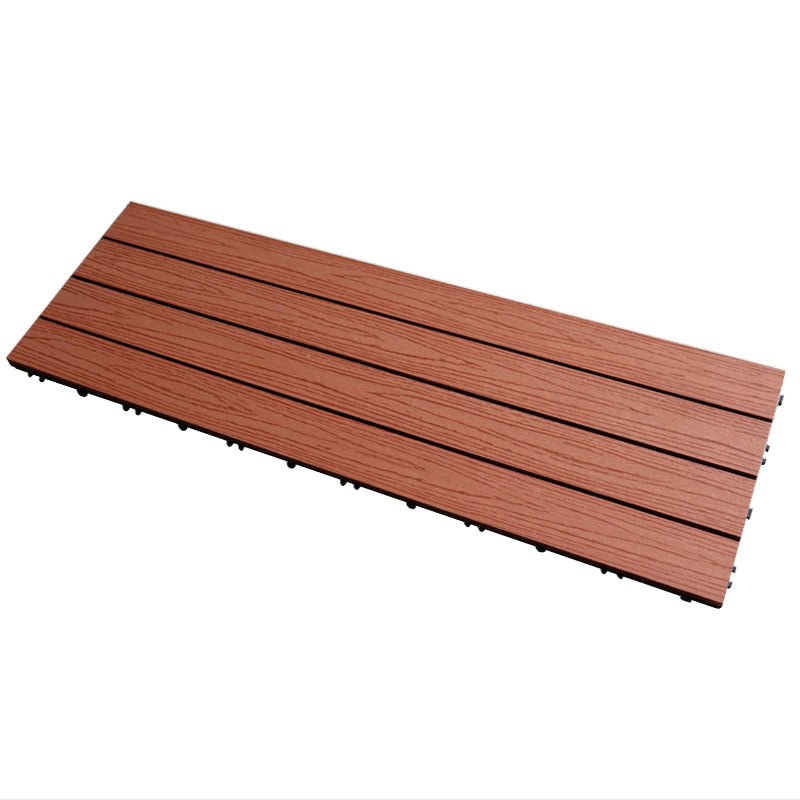 Tradition Rectangle Wood Tile Brown Engineered Wood for Patio Garden Red Brown 12"L x 35"W Clearhalo 'Flooring 'Hardwood Flooring' 'hardwood_flooring' 'Home Improvement' 'home_improvement' 'home_improvement_hardwood_flooring' Walls and Ceiling' 7216332