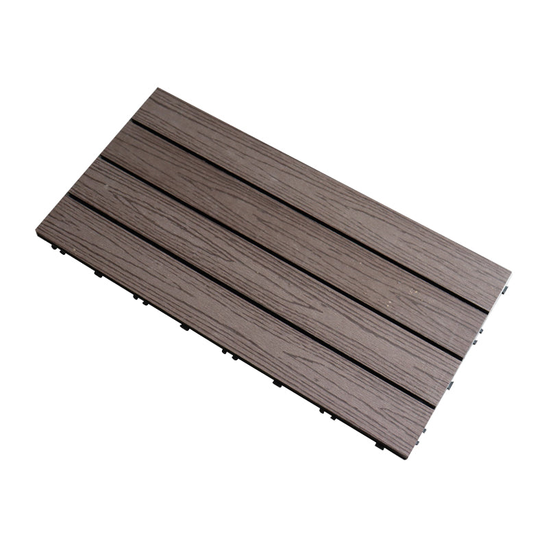 Tradition Rectangle Wood Tile Brown Engineered Wood for Patio Garden Dark Coffee 1' x 2' Clearhalo 'Flooring 'Hardwood Flooring' 'hardwood_flooring' 'Home Improvement' 'home_improvement' 'home_improvement_hardwood_flooring' Walls and Ceiling' 7216335
