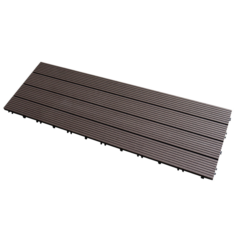 Tradition Rectangle Wood Tile Brown Engineered Wood for Patio Garden Coffee 12"L x 35"W Clearhalo 'Flooring 'Hardwood Flooring' 'hardwood_flooring' 'Home Improvement' 'home_improvement' 'home_improvement_hardwood_flooring' Walls and Ceiling' 7216352